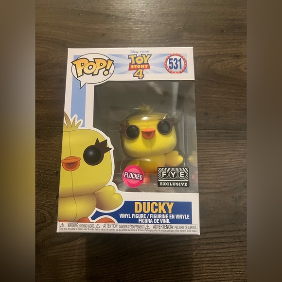 Funko Pop Toy Story 4 Ducky,Vinyl Figure #531,Flocked,Brand New,New in Box - Picture 1 of 5